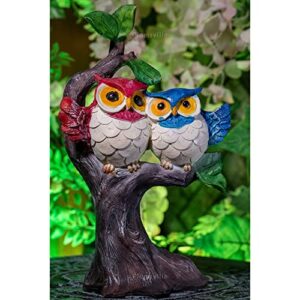 Handcrafted Owl Couple on Tree Showpiece Bird Statue for Home Décor